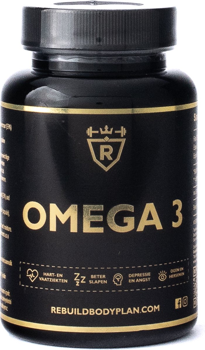 Goedkoopste Rebuild Nutrition Omega 3 - 90 Softgels - Visolie Supplement voor Hart- en Hersengezondheid