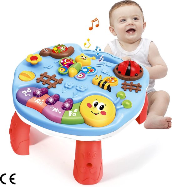 Educatief Muziekspeelgoed voor Baby's van 12-18 Maanden: Speeltafel vol Muzikale Activiteiten - Ideaal Cadeau voor Jongens en Meisjes van 1-3 Jaar