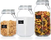 BOTC Voorraadpotten - 3-Delig - Glazen Potjes Met Deksel - BPA vrij - Snoeppot