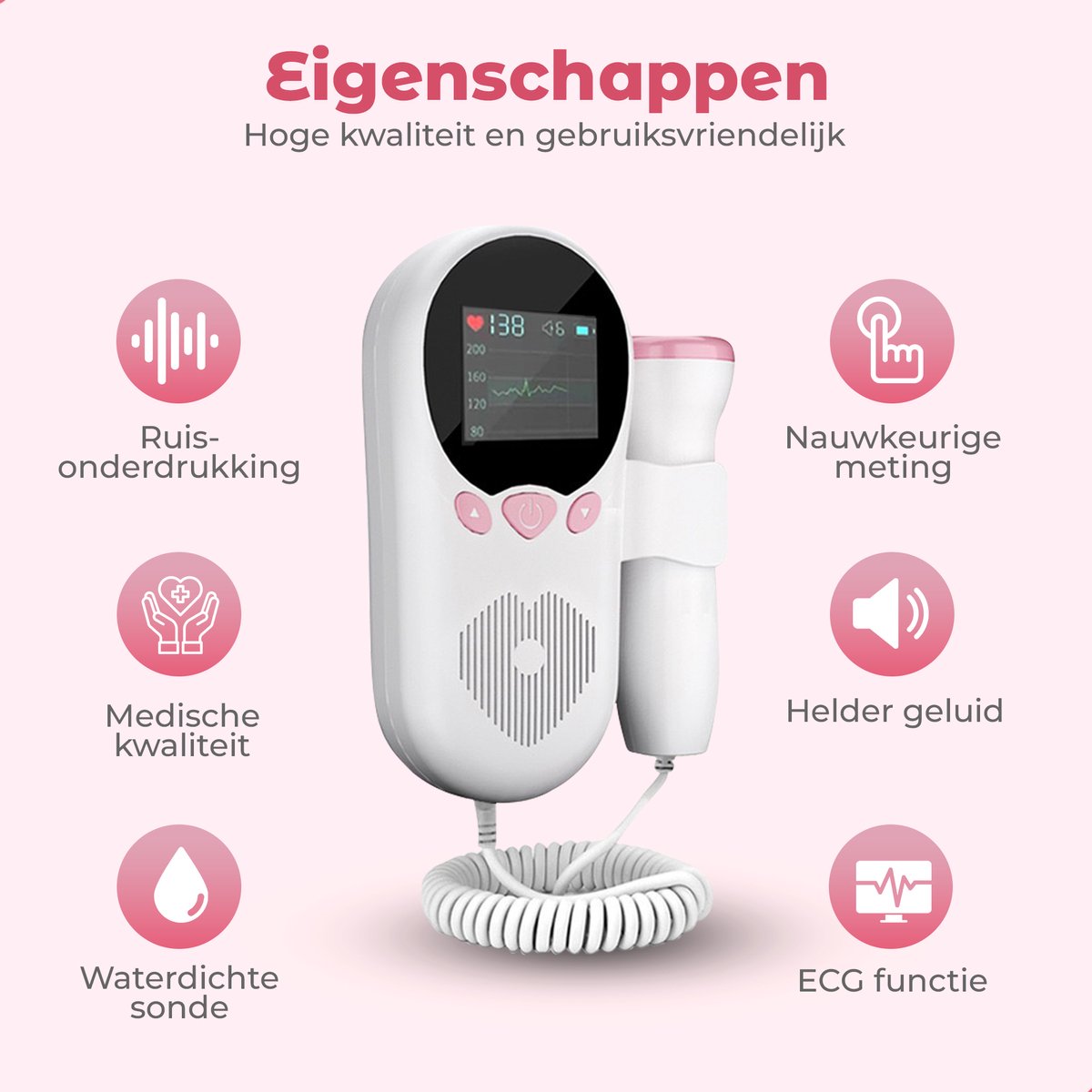 Moniteur électronique de fréquence cardiaque à ultrasons, doppler fœtal,  moniteur de grossesse pour bébé, femmes enceintes, livraison gratuite -  AliExpress