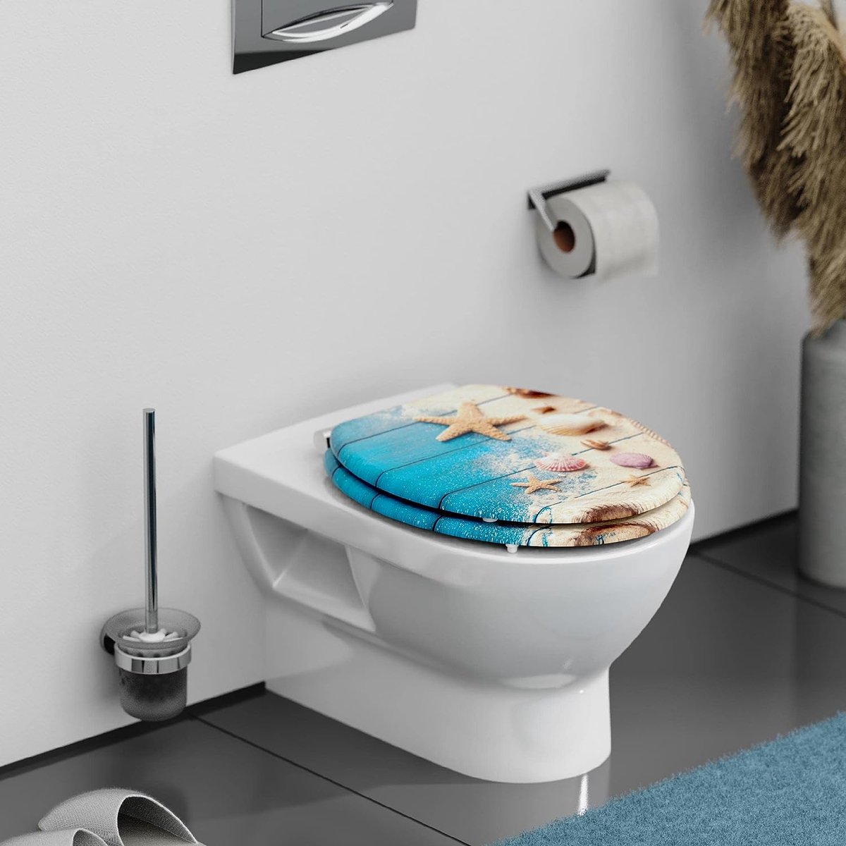 Abattant Wc,Ensemble de toilettes confortable, multicolore, avec