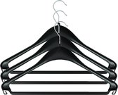 12x Kunststof kledinghangers zwart - Kledingkast organiseren - Kleding opruimen - Kledinghangers
