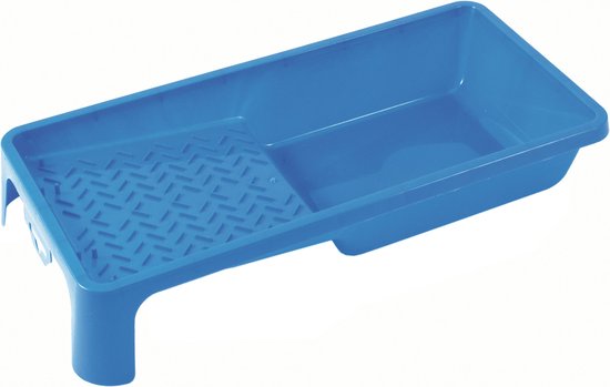 Foto: Verfbak voor verfrollers lakrollers blauw tot 10 cm verfspullen schildersbenodigdheden