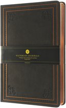 Victoria's Journals - Notitieboek A5 - Old Book Journal - Vintage - Premium Vegan Leer Hardcover - 256 Pagina's Premium Papier (Matte Zwart) (Blanco)