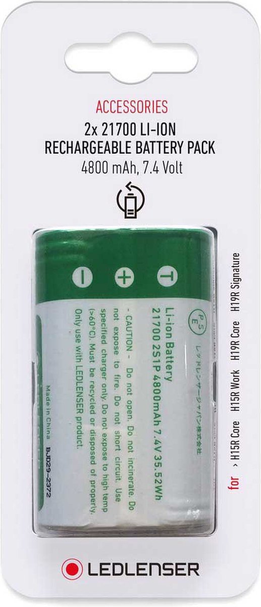 Led Lenser 2x21700 4800mah Lithium Batterij Wit