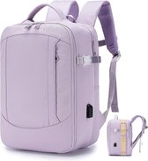 SHOP YOLO - Sac à dos de voyage pour femmes et hommes - Sac à dos d'école décontracté - Ordinateur portable 15,6 pouces avec USB - port de chargement - Violet
