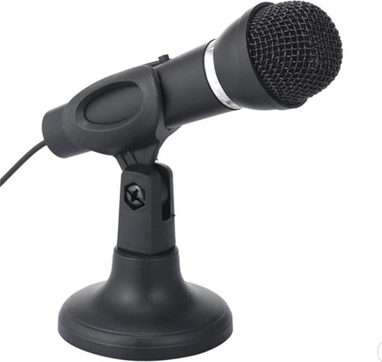 Microphone pour Téléphone/Ordinateur Portable/ PC - Prise Audio 3,5 mm -  Avec support