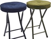 Klapstoel met zithoogte van 45 cm Vouwstoel velvet zitvlak - stoel - tafelstoel- RIBCORD - tafelstoel - klapstoel - Velvet klapstoel - Luxe klapstoel - Met kussentjes - FLUWEEL- Stoelen - Klapstoelen - Stoeltje - Premium chair - Blauw groen