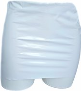 BamBella® - LATEX mini rok Wit - L/XL - Sexy Erotische dames fetish kleding -