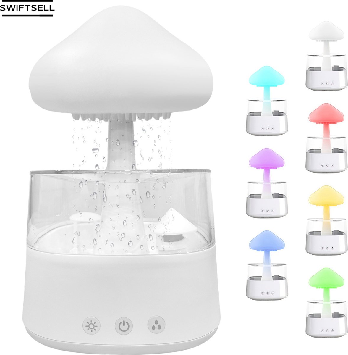 Rain Cloud Humidifier - Regenwolk Luchtbevochtiger - Regendruppel Humidifier - Aroma Diffuser - Bureaulamp
