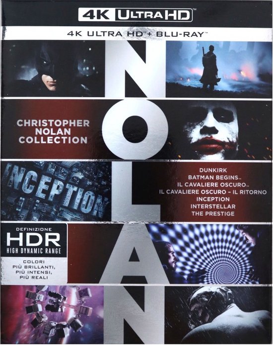 Christopher Nolan Collection: Batman - Początek / Dunkierka / Incepcja / Interstellar / Mroczny Rycerz / Mroczny Rycerz powstaje / Prestiż [BOX] [7xBlu-Ray 4K]+[14xBlu-Ray]