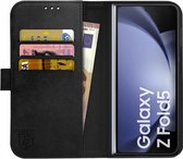Rosso Element Book Case Wallet Hoesje Geschikt voor Samsung Galaxy Z Fold 5 | Portemonnee | 3 Pasjes | Magneetsluiting | Stand Functie | Zwart