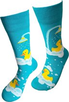 Verjaardag cadeau - Badeendjes - Grappige sokken - Schildpadsokken - Leuke sokken - Vrolijke sokken - Luckyday Socks - Cadeau sokken - Socks waar je Happy van wordt - Maat 37-42
