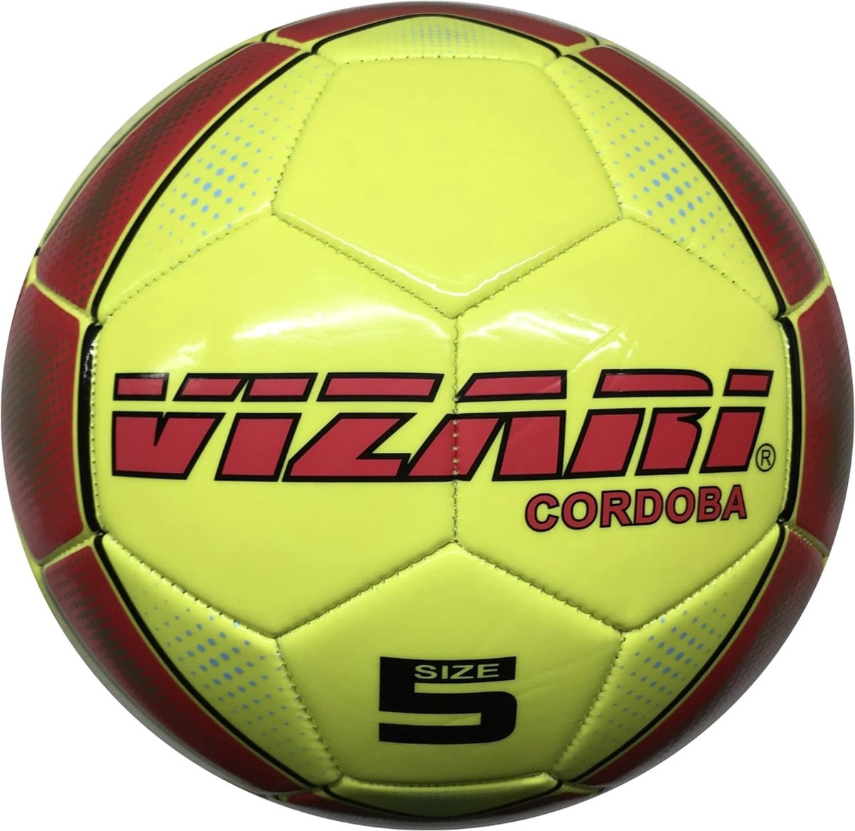 VIZARI CORDOBA Voetbal | Geel/Neon | Maat 4 | Unieke Grafische Ontwerpen | Voetballen voor Kinderen & Volwassenen | Verkrijgbaar in 5 Kleuren