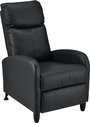 Verstelbare Relax Fauteuil Gracie - 102x60x92 cm - Kunstleer - Zwart - Luxe Design