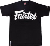 Fairtex TS7 Fairtex Script T-Shirt - Zwart - opdruk wit - maat XL