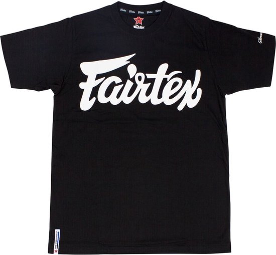 Fairtex TS7 Fairtex Script T-Shirt - Zwart - opdruk wit - maat XL