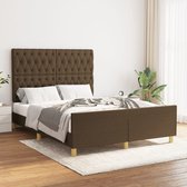 The Living Store Bedframe - Donkerbruin - 193 x 146 x 118/128 cm - Verstelbaar hoofdeinde