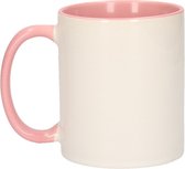 Mug blanc avec rose pâle - tasse à café non imprimée