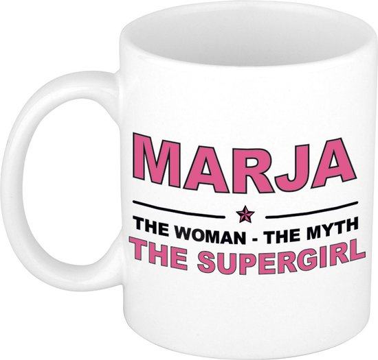 Nom cadeau Marja - La femme, le mythe la tasse à café supergirl / tasse 300 ml - nom / noms tasses - Cadeau pour anniversaire / fête des mères / retraite / succès / merci