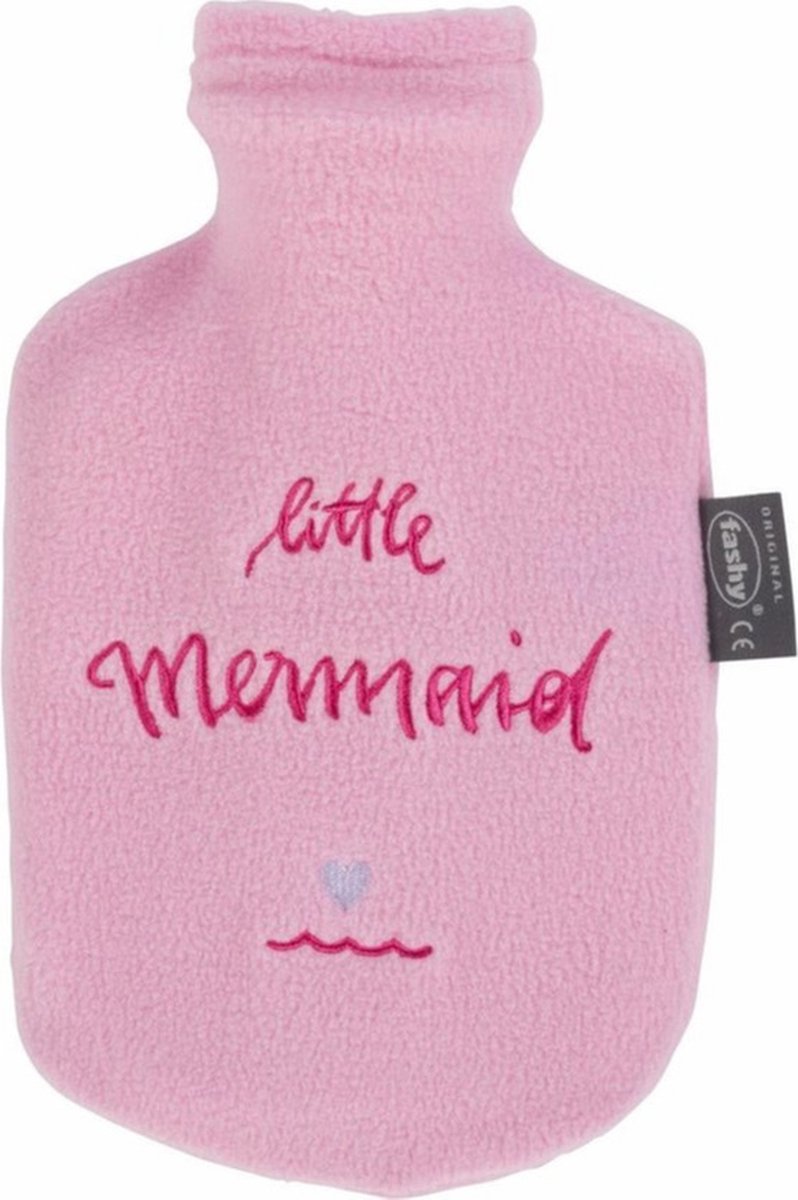 Goedkoopste Kruik met badstof hoes met tekst Little Mermaid 0,8 liter - Warmwaterkruik