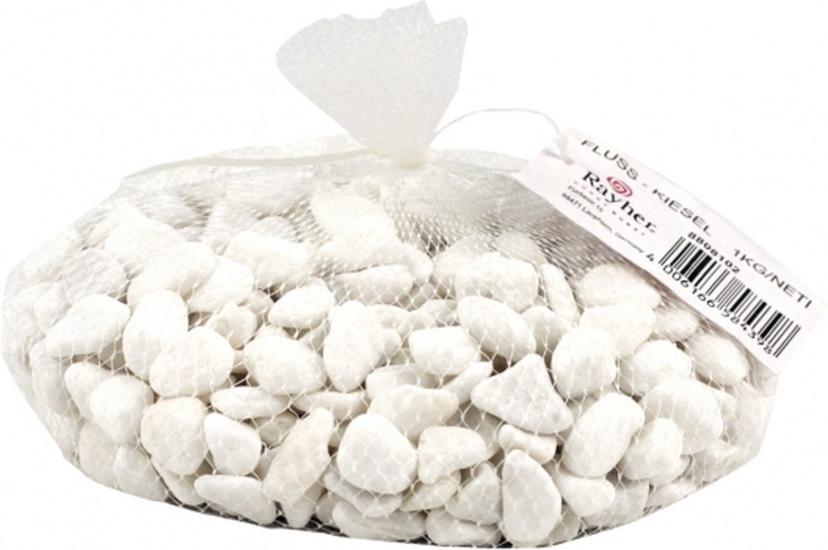 8x zakjes witte kiezelsteentjes 1x kilo - Decoratie steentjes voor o.a aquarium of bloempot
