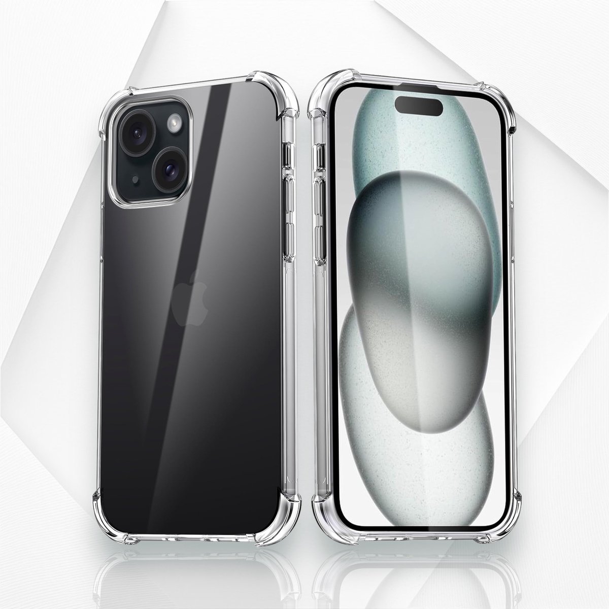 iPhone 15 Plus Shockproof Hoesje - Transparante Luxe iPhone 15 Plus Bescherming Case - Ultra Stevige Case voor iPhone 15 Plus - Premium schokbestendige iPhone 15 Plus Case