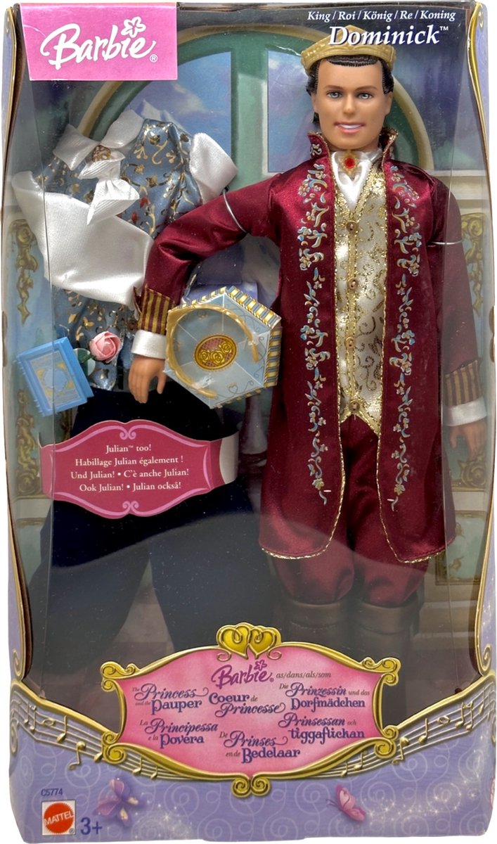 Barbie - Ken als King Dominick, Princess and the Pauper Pop Doll | bol