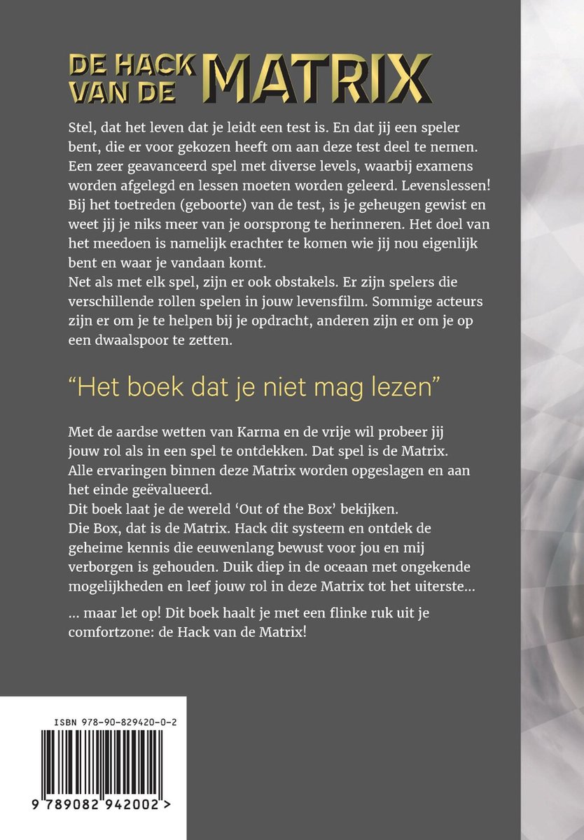 De hack van de Matrix - back cover