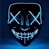 LED eng masker blauw - bestuurbaar zoals van Purge, voor Halloween, carnaval & carnaval als kostuum voor mannen & vrouwen"