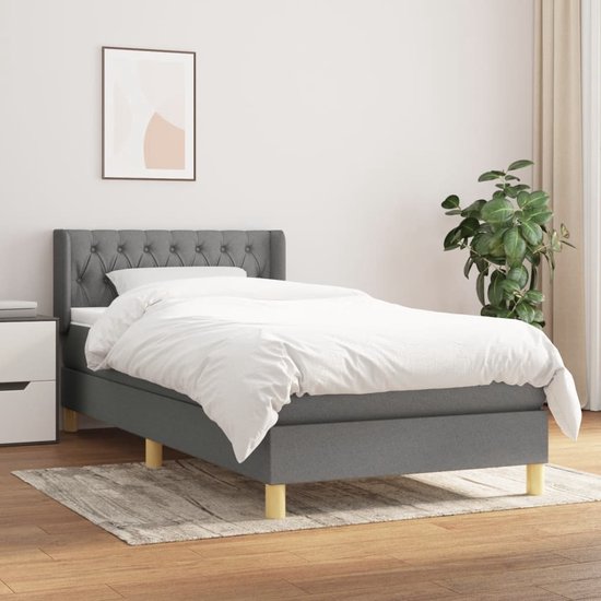 The Living Store Boxspringbed - RustX - Bed - 193 x 93 x 78/88 cm - Duurzaam materiaal - praktisch hoofdbord - comfortabele ondersteuning - pocketvering matras - middelharde ondersteuning - huidvriendelijk topmatras