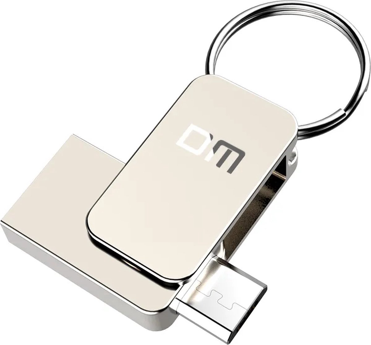 LUXWALLET PD20 Mini USB Stick USB 2.0/ Micro USB - OTG - Flash Drive – Geheugen –360 Graden Rotatieontwerp – 64GB - Zilver