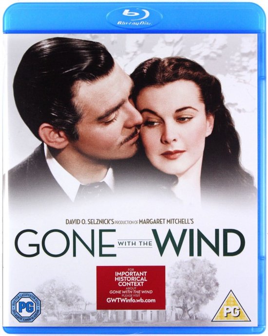 Blu-ray hoes "Gone With The Wind" met Rhett Butler die Scarlett O'Hara kust.