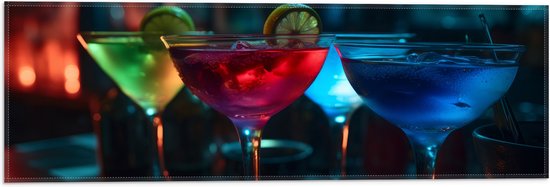 Vlag - Bar - Club - Alcohol - Cocktail - Kleuren - 60x20 cm Foto op Polyester Vlag