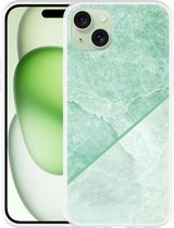 Cazy Hoesje geschikt voor iPhone 15 Plus Green Marble