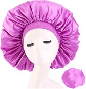 Bonnet de nuit, - Couleur : Rose - Bonnet de nuit en satin - Bonnet en satin - Bonnet de nuit - Femme - Bonnet de nuit - Bonnet de nuit - Bonnet de nuit pour boucles - Bonnet de nuit en soie - Soins des Cheveux - Cheveux crépus