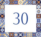 Huisnummerbord nummer 30 | Huisnummer 30 |Klassiek huisnummerbordje Plexiglas | Luxe huisnummerbord