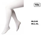 10x Collants blancs en 2 tailles - taille. SM et L-XL - Piet Sinterklaas Prins événement fête à thème festival froid