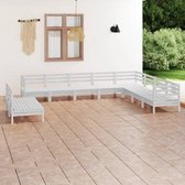 The Living Store Tuinmeubelset - Grenenhout - Wit - 63.5 x 63.5 x 62.5 cm - Modulair