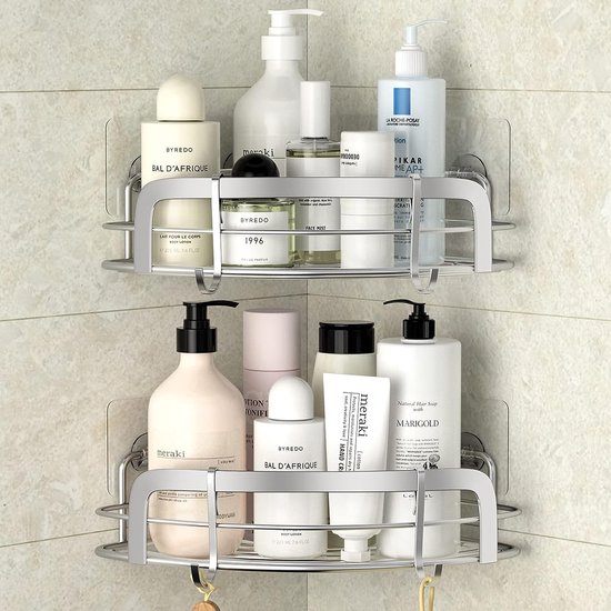 Lot de 2 Etagère Douche,Serviteur de Douche Sans Perçage, Paniers Rangement  D'organisateur de Douche Mural pour Salle de Bain/Cuisine