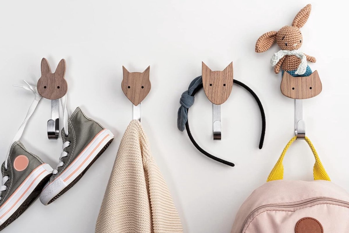 6 Crochets Adhésifs Enfant Animaux Mignons - Porte-manteau Sans Perçage Pour Sacs, Manteaux, Serviettes