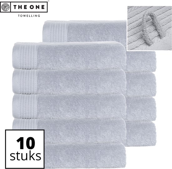 The One Towelling Classic Handdoeken - Voordeelverpakking - Hoge vochtopname - 100% Gekamd katoen - 70 x 140 cm - Lichtgrijs - 10 Stuks