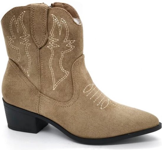 Mode-Mania Dames Westernlaars Taupe TAUPE