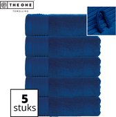 The One Towelling Classic Handdoeken - 50 x 100 cm - 5 Stuks - Voordeelverpakking - Hoge vochtopname - 100% Gekamd katoen - Koningsblauw