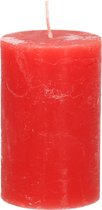 Stompkaars/cilinderkaars - rood - 5 x 8 cm - klein rustiek model