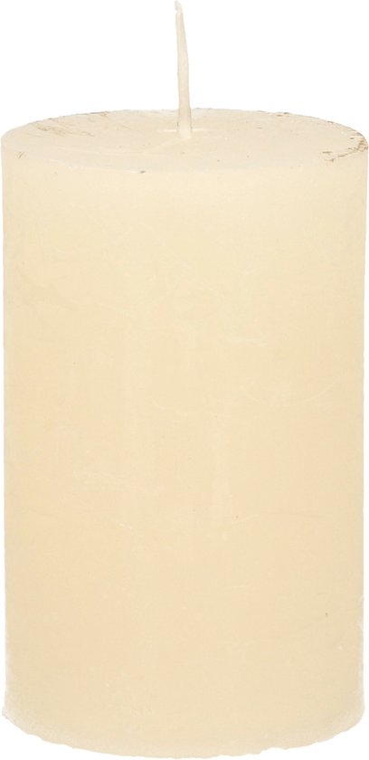 Stompkaars/cilinderkaars - ivoor wit - 5 x 8 cm - klein rustiek model