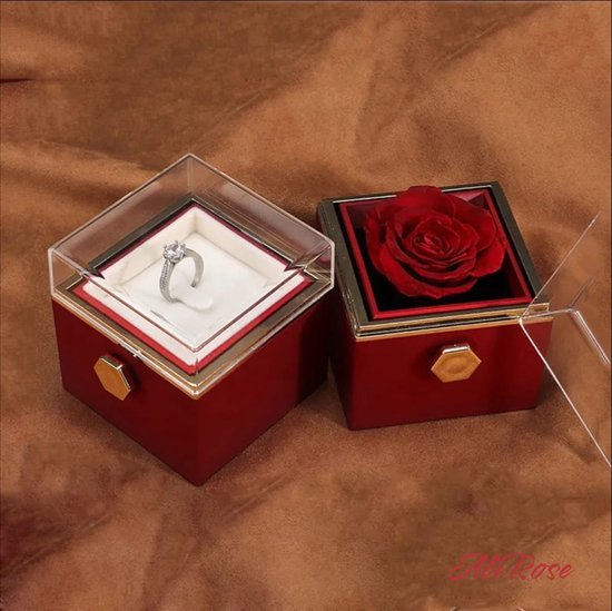 Rose Éternelle - Coffret Cadeau Bijou - AliRose - Rouge / Rouge - Coffret à  Bijoux 