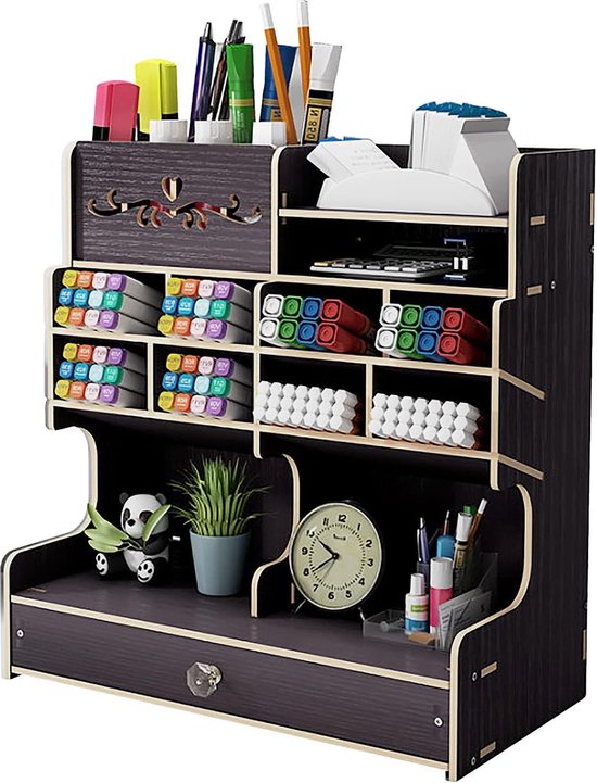 Vlando Bureau-organizer edel met 5 vakken, pennenkoker incl. lade leer, organizer kantoor, multifunctionele pennenhouder, organizer bureau voor mobiele telefoon afstandsbediening houder geschenken Vlando Bureau-organizer edel met 5 vakken, pennenkoker incl. lade leer, organizer kantoor, multifunctionele pennenhouder, organizer bureau voor mobiele telefoon afstandsbediening houder geschenken