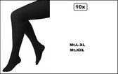 10x Maillot zwart in 2 maten - mt.L-XL en XXL - Piet Sinterklaas Halloween evenement thema feest festival kou
