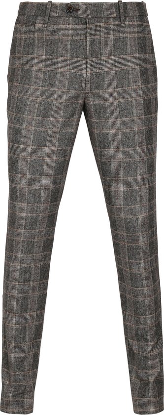 Alberto - Chino Steve Check Marron - Coupe slim - Chino Homme taille W 30 - L 34